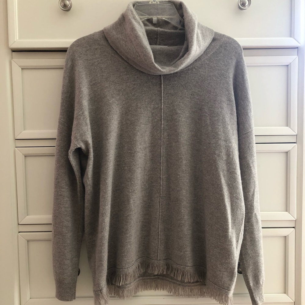 Repeat Easy Knit Sweater with Fringe